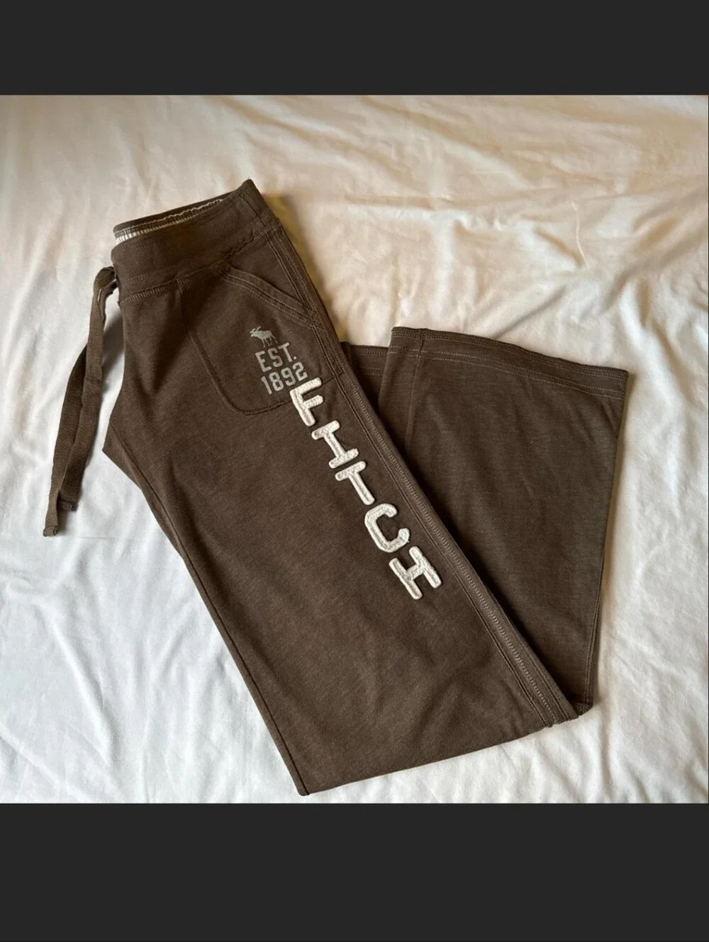 Abercrombie & Fitch Brown  Drawstring Joggers - Picture 3 of 4